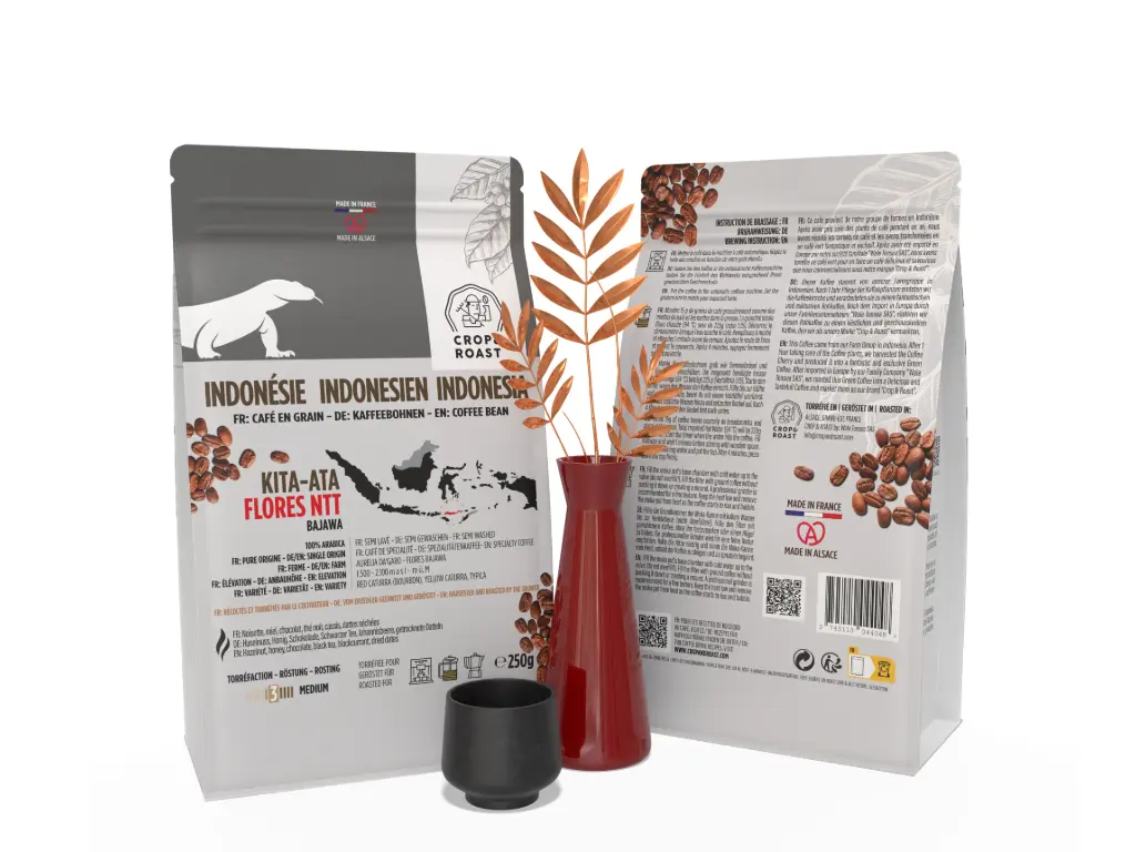 [COBE-AUSW-FBJW-250] KITA-ATA, Premium Bean-to-cup Coffee - Whole Bean, "CROP & ROAST", Flores Bajawa Indonesia, Semi Washed (1x Pouch 250g)